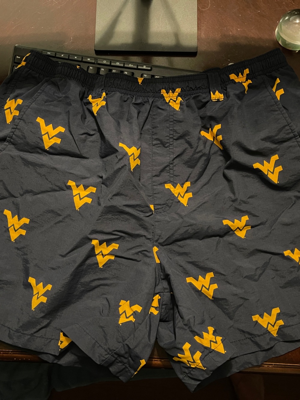 WVU swim trunks-XL